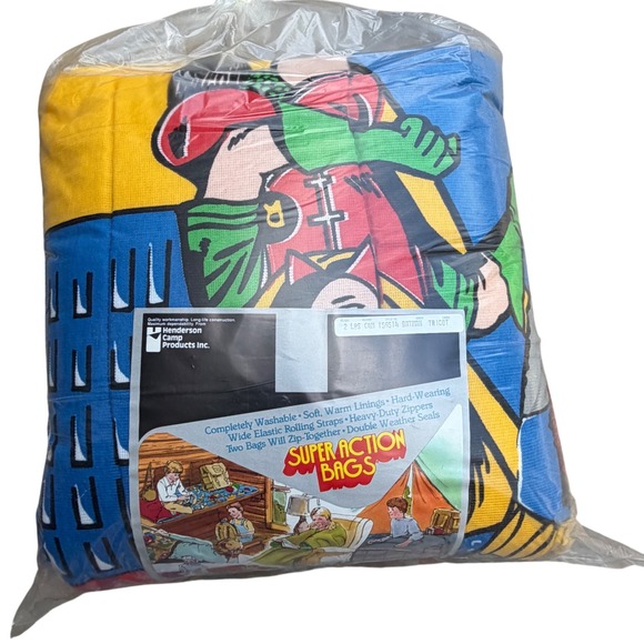 Henderson Camp Products Other - Vintage Batman Robin Super Action Bag Sleeping Bag 34x68 Henderson Camp Products